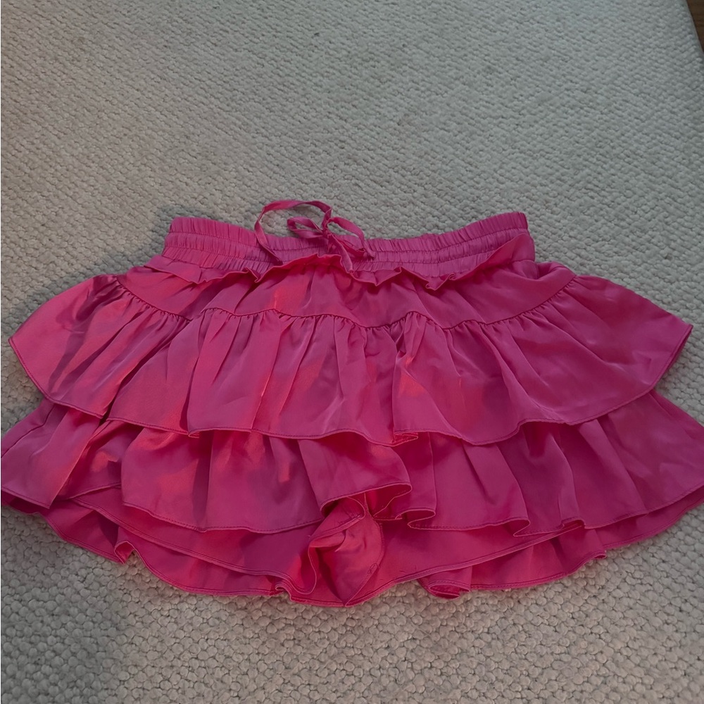 Pink ruffle skirt